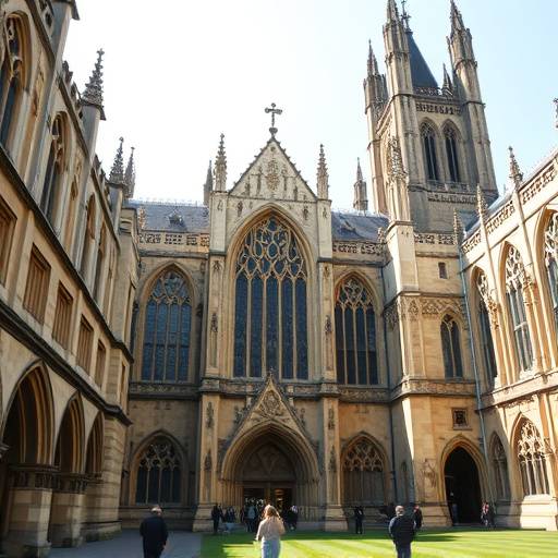 View of the historic King's College Chapel at Cambridge University, showcasing its iconic architecture.